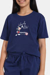 Zivame Girls Disney Knit Cotton Loungewear Set - Medieval Blue — thumbnail 5